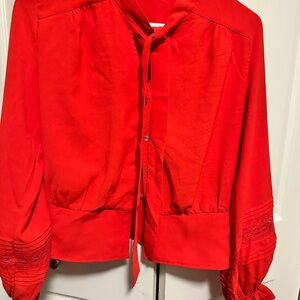 HYFVE Bold Red Top with Chic Tie